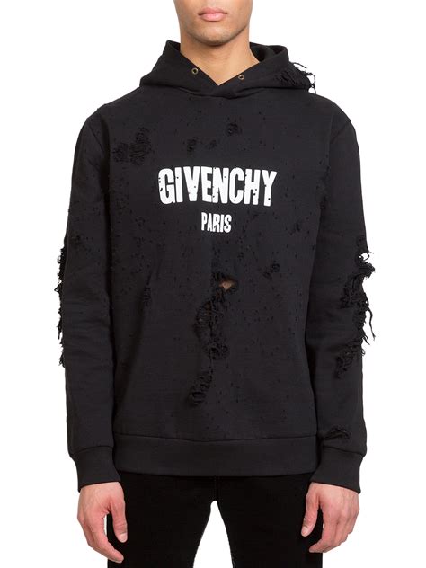 givenchy hoodie black blue|givenchy hoodie with holes.